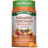 Nature's Truth Turmeric and Ginger Gummies | 70 Count | Peach Flavor | Vegan, Non-GMO, & Gluten Free Supplement