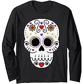 Day Of The Dead Colorful Sugar Skull Design Bundle Long Sleeve T-Shirt