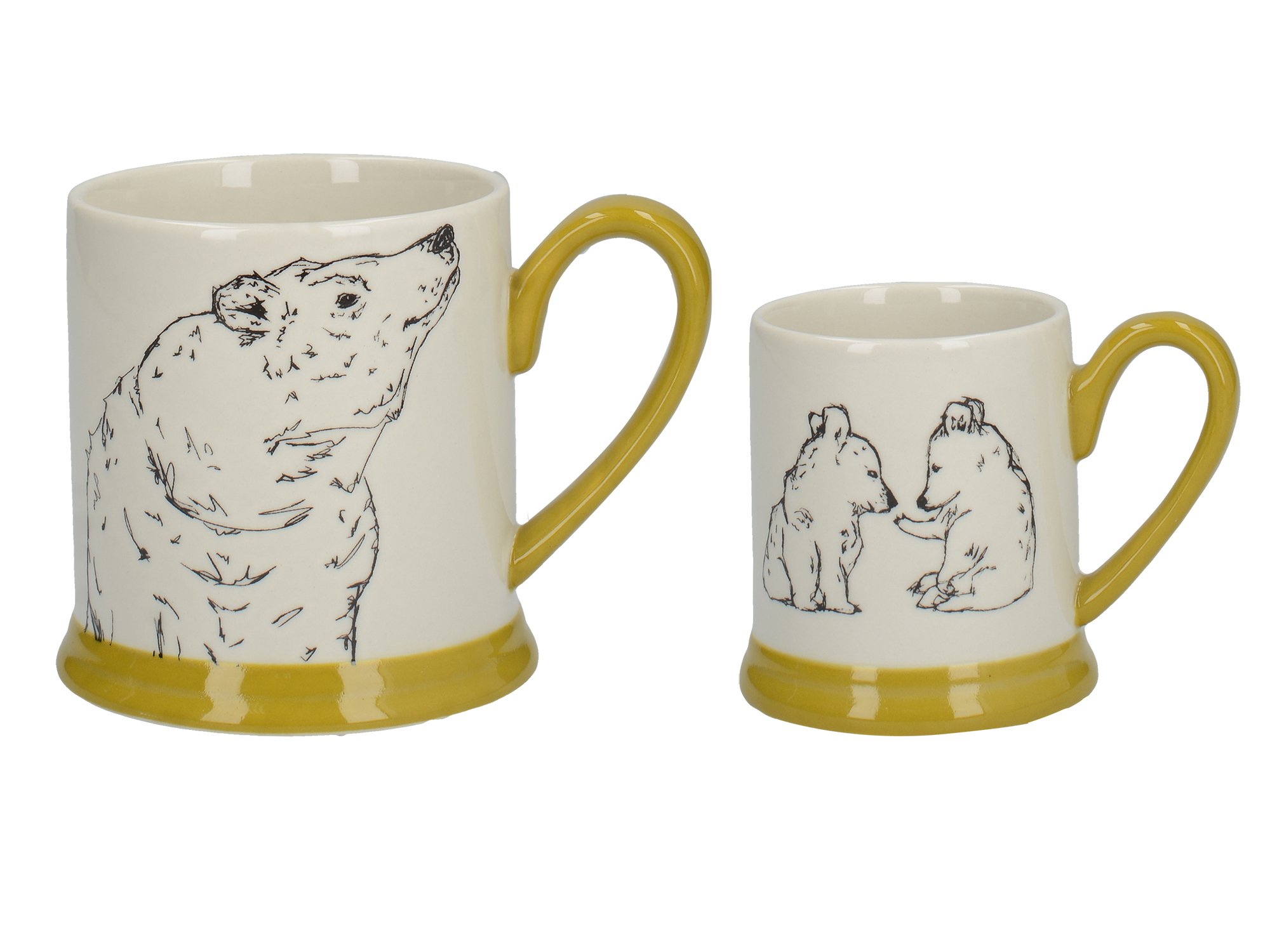 Creative Tops Into The Wild 'Little Explorers' Parent and Child Ceramic Printed Mugs - 'Bear and Cub' (Set of 2)