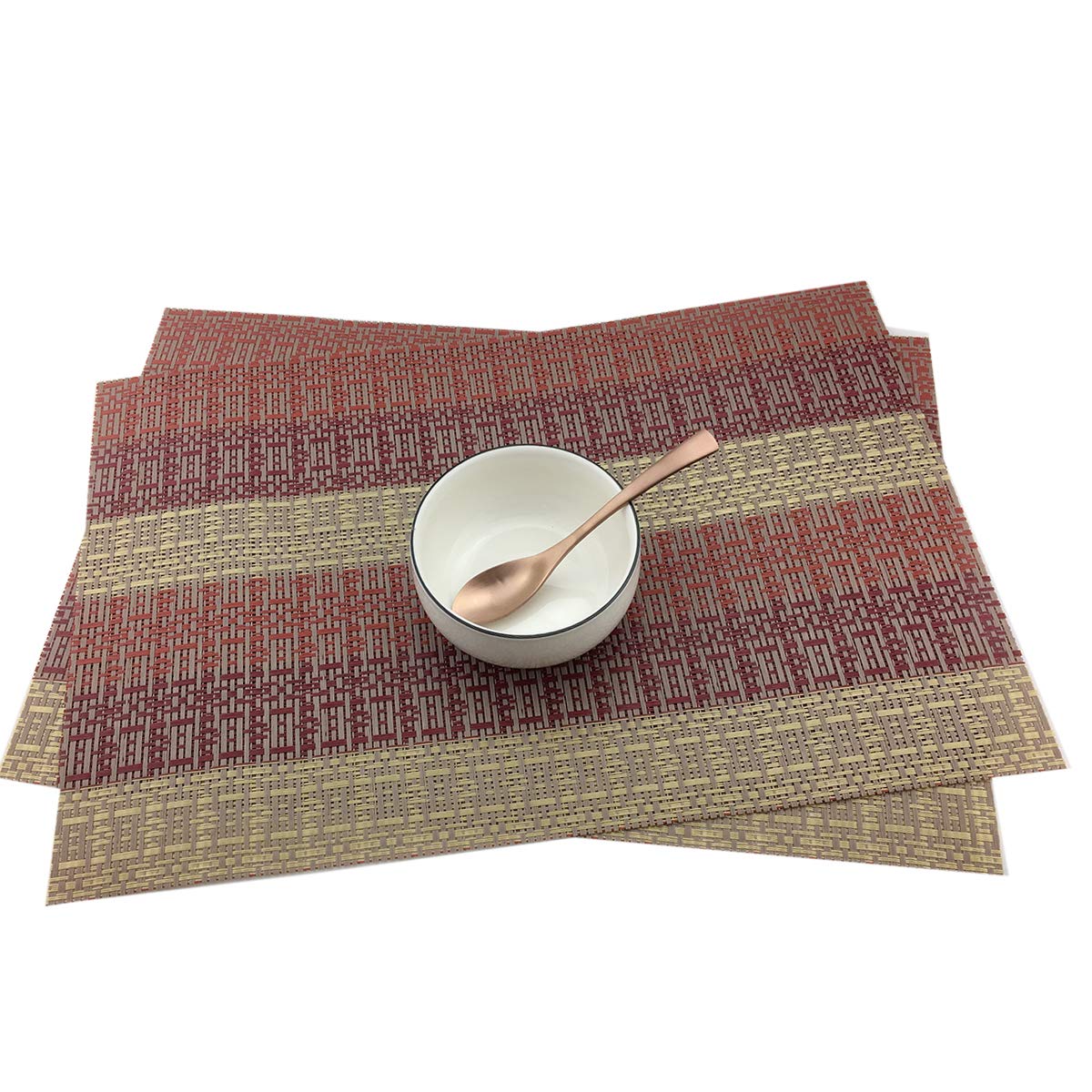 18x12" Red Table Place Mats Washable Hotel Nonslip Placemats Sets of 6 826098159433 eBay