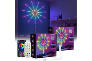 WiFi Bluetooth Smart Fireworks Led Light, 2026 Upgraded Indoor & Outdoor, with Firework Launch Effect Lights Music/Mic Sync R