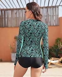 WOWENY Women Rash Guard Long Sleeve Swimsuit Top