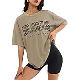 ATHMILE Womens Oversized T Shirts Loose Fit Crewneck Short Sleeve Tops Summer Casual Blouse Y2K 2026 Basic Tee Beach