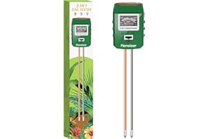 Kensizer Soil Tester, 3-in-1 Soil Moisture/Light/pH Meter, Gardening Lawn Farm Test Kit Tool, Digital Plant Probe, Water Hydrometer Sunlight Tester for Indoor Outdoor, No Battery Required