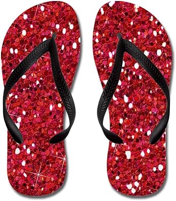 red glitter sandals