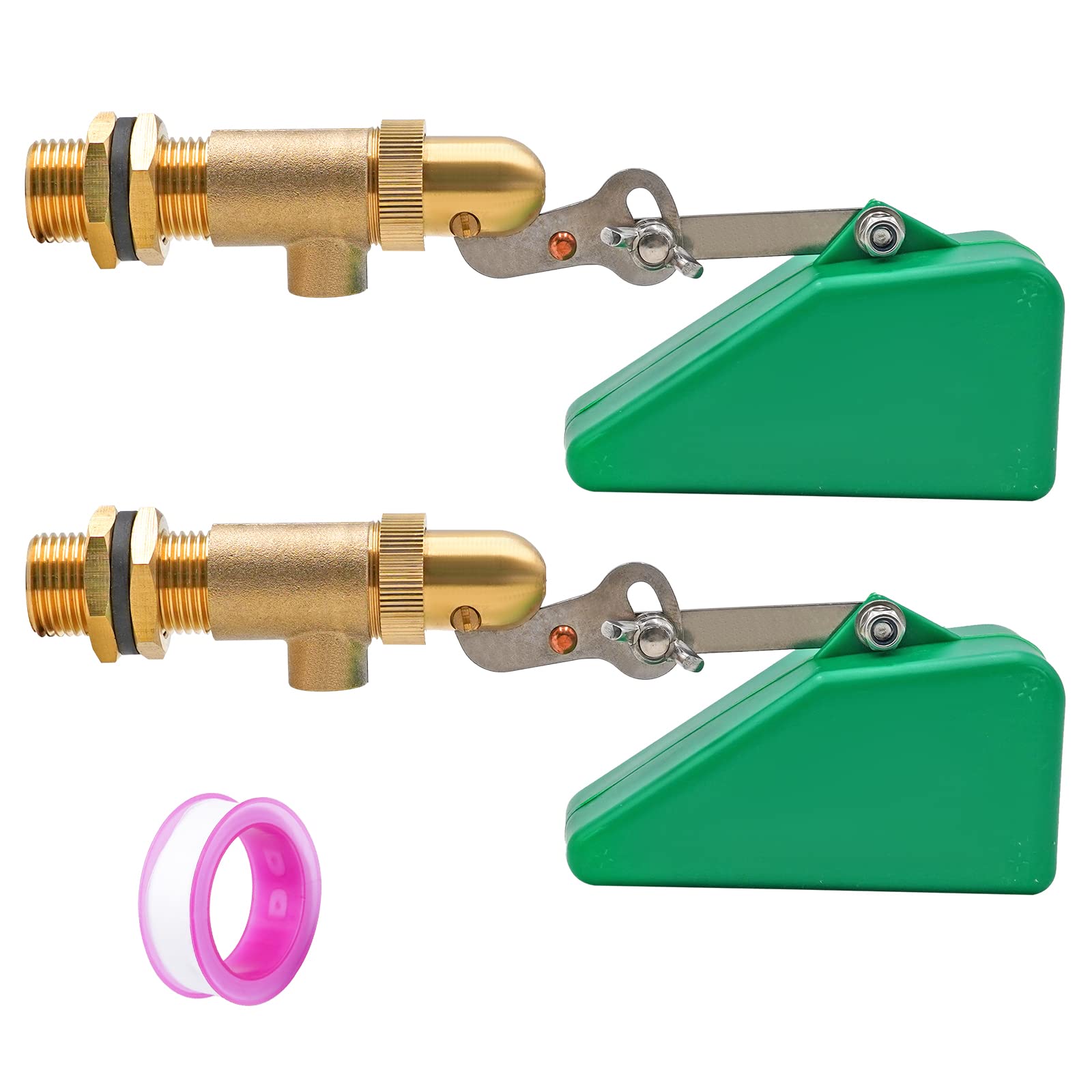 Photo 1 of 2Pcs Brass Float Valve 1/2 Inch Livestock Water Tank Float Valve with Adjustable Arm for Water Trough Water Float Valve for Automatic Waterer,Aquariums,Ponds,Aquaculture, Hydroponics