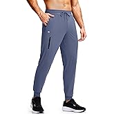 GGJ Men's Athletic Joggers with Zipper Pockets Stretch Tapered Running Sweatpants Gym Jogging Workout Pants for Men