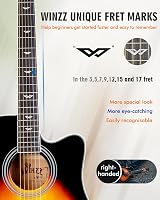 Winzz 4/4 Electro-Acoustic Guitar Sunburst 41 Inches Beginner Kit view 7