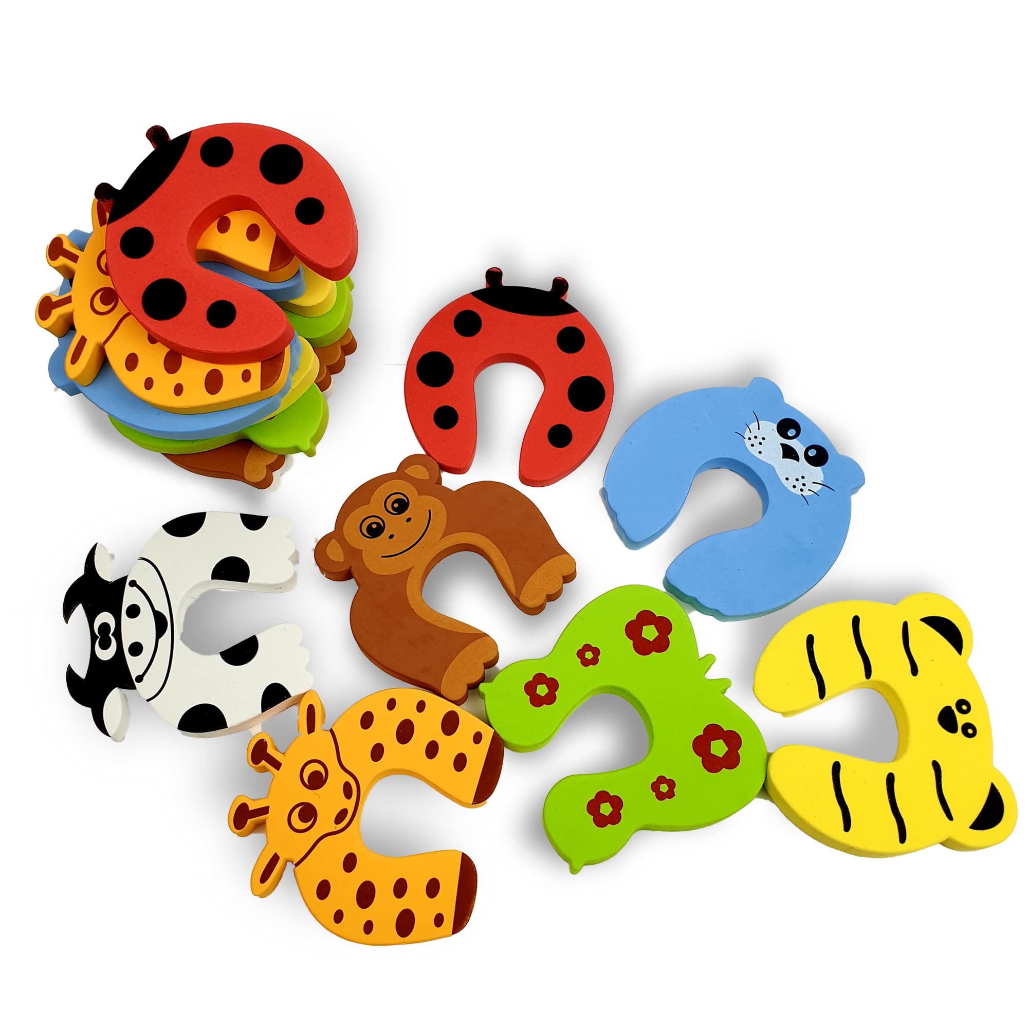 Pack of 14 Door Safety for Children - Door Finger Guards for Baby Finger Protection - Foam Door Stoppers to Prevent Getting Locked
