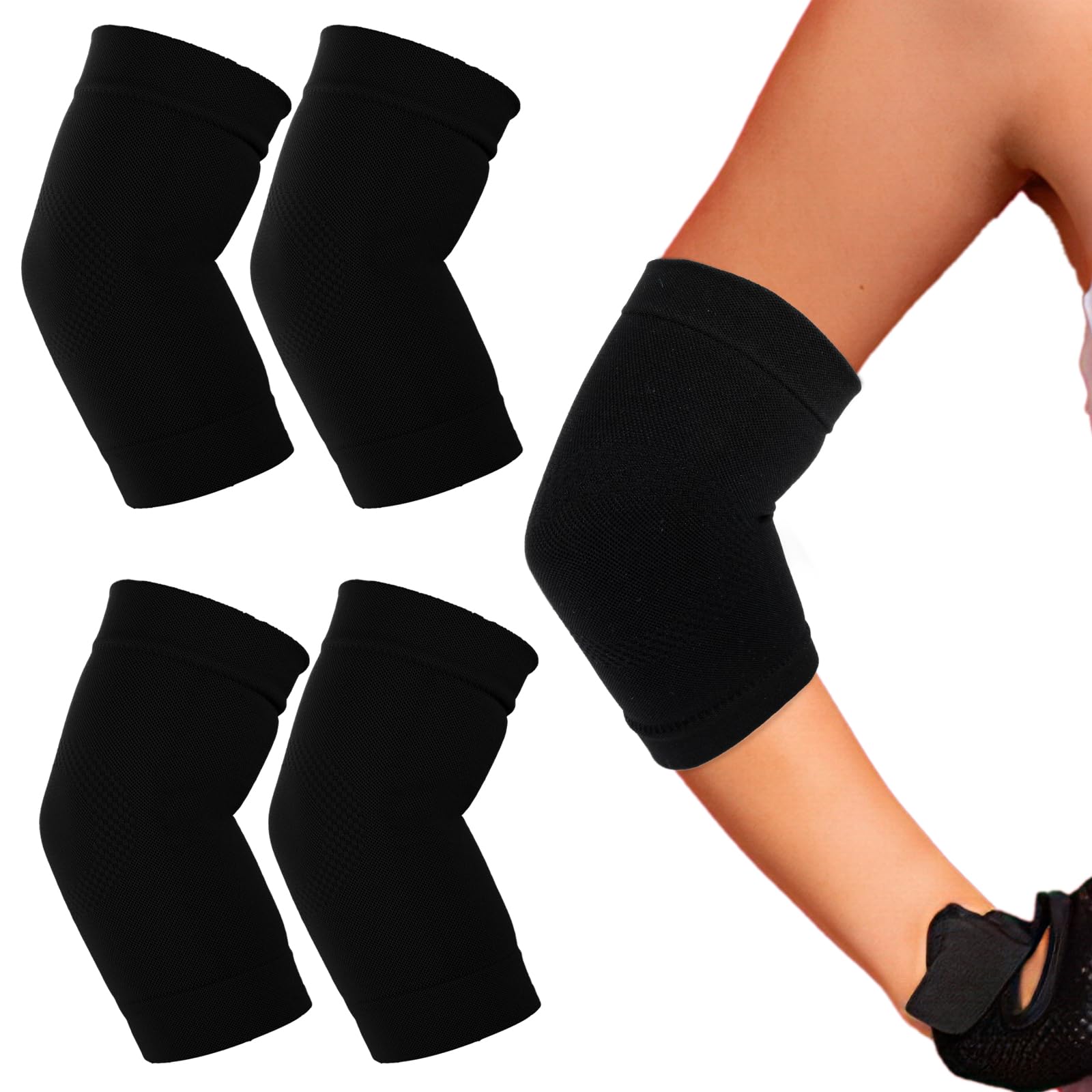 Sibba Elbow Compression Sleeve, 2 Pairs Arm Support Elbow Sleeves, Tennis Elbow Compression Support Sleeve, Elbow sleeve for weightlifting, Elbow Pads for Sports Protection And Pain Relief