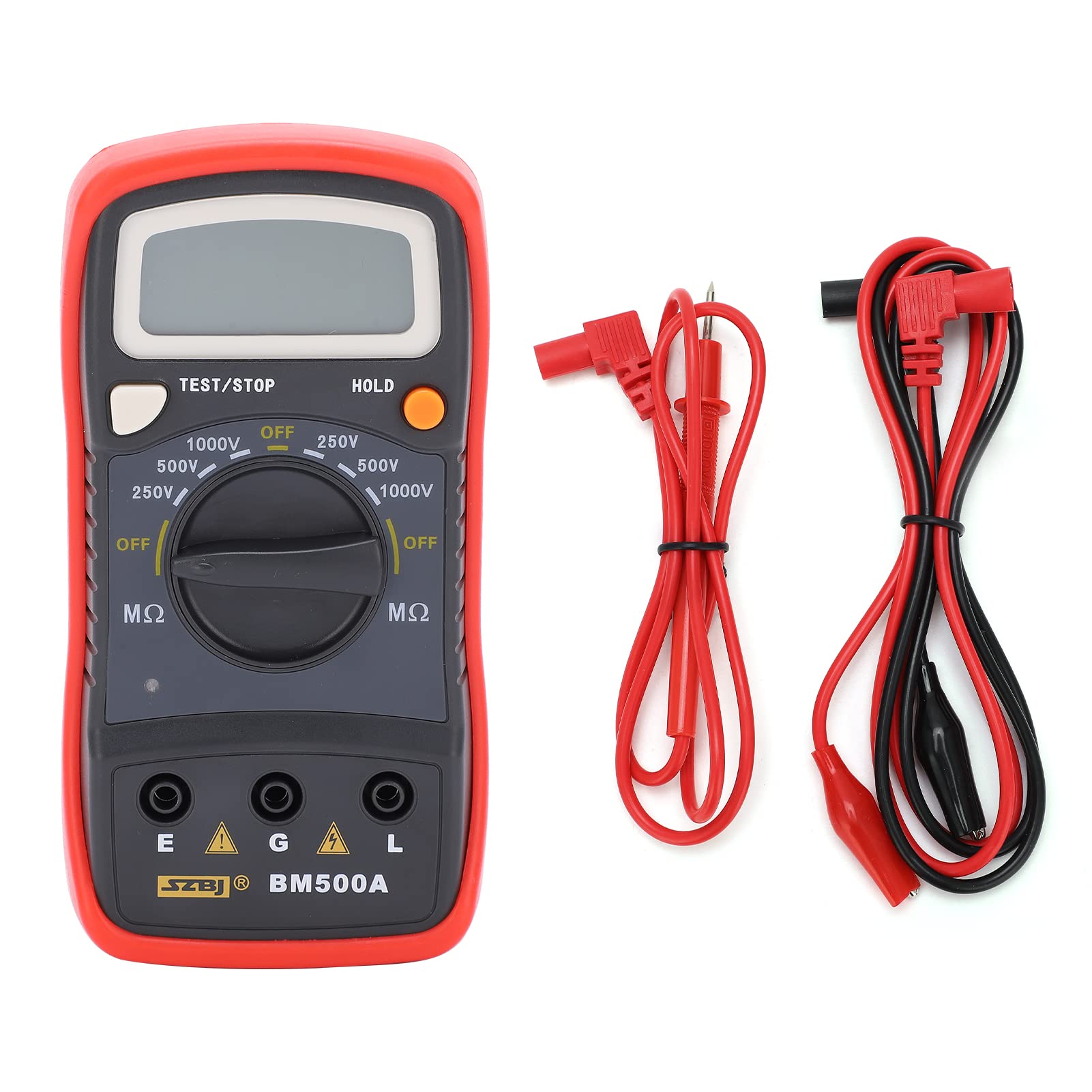 Digital Insulation Resistance Tester, Megohmmeter Megger BM500A 1000V LCD Display Insulation Resistance Tester Megger Multimeter Megohm Meter