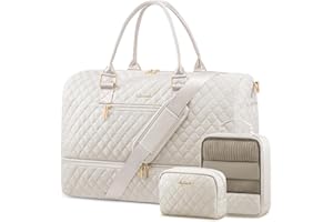 LOVEVOOK Travel Duffle Bag for Women, Weekender Overnight Bag with Shoe Compartment, Carry on Bag with Toiletry Bag, Gym Duffel Bag with Wet Pocket, Hospital Bags for Labor and Delivery 3 Pcs Set