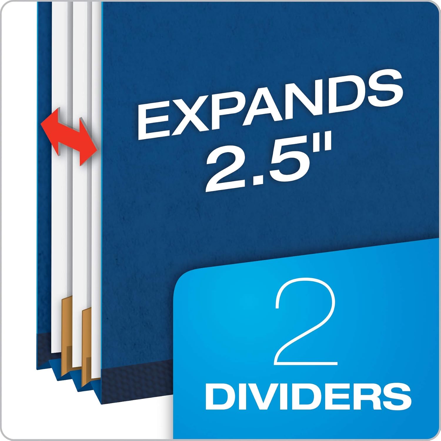 Pendaflex Classification Folders, 2 Dividers, 2" Fasteners, Letter, Dark Blue, 10/Box (24132P) : Top Tab Classification Folders : Office Products