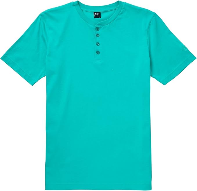 Cotton Traders Unisex Womens Mens Grandad TShirt Tee Top Aqua 2XL at