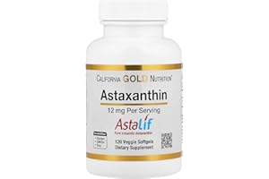 California Gold Nutrition Astaxanthin, Antioxidant Carotenoid, AstaLif Pure Icelandic Biologically Active 99% Isomer, 12 mg, 120 Veggie Softgels