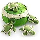 Hollypet Squeaky Dog Toy, Interactive Plush Hide and Seek Dog Toys for Small Medium Sized Dogs and Non-Aggressive Chewers, Puppy Teeth Clean Chew Toys, Turtles