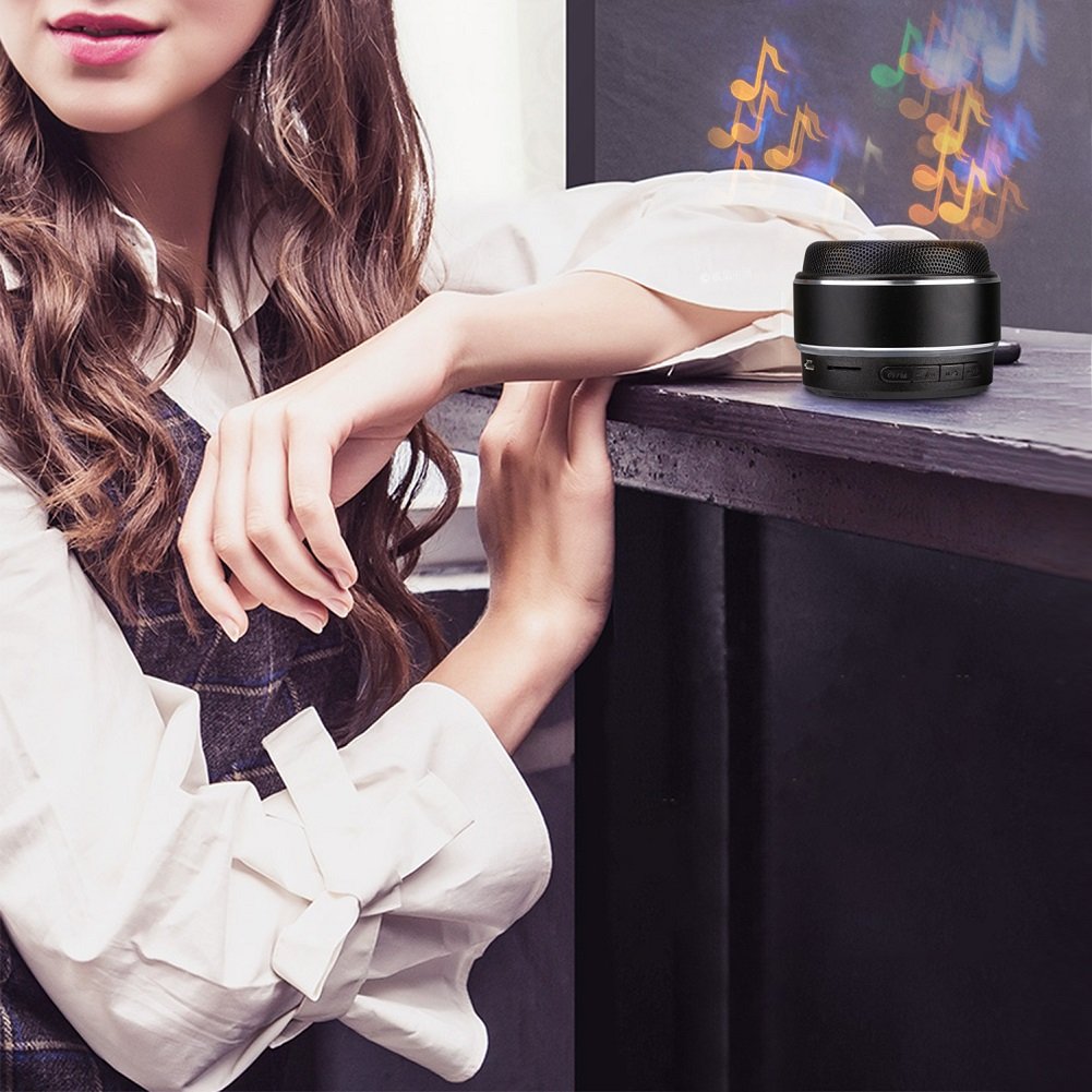 Portable Bluetooth Speaker,Hcman Mini Wireless Stereo Speakers with Hands Free Phone Calling Mic,Micro SD TF Slot,for iPhone,iPad,Samsung,etc (Black)