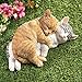 Collections Etc Hand-Painted Life-Like Cuddle Cats Garden Figurine Statue