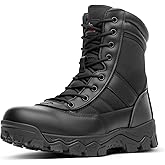 NORTIV 8 Men's Tactical Military Work Boots Side Zipper Outdoor Motorcycle Combat Boots 8 Inches 2.0 Trooper-pro