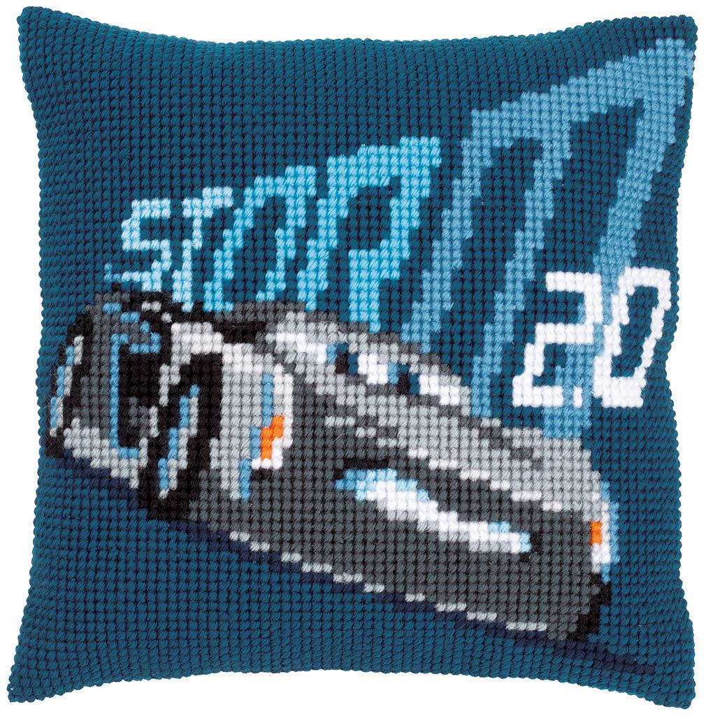 Vervaco Cross Stitch Kit: Cushion: Cars-Jackson Storm, Cotton, Assorted, 9 x 1 x 6 cm