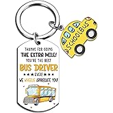 Bus Driver Appreciation Gifts School Bus Drivers Keychain New Driver Gifts Thank You Drivers Accessories Retirement Birthday Christmas Back to School Present for Women Men