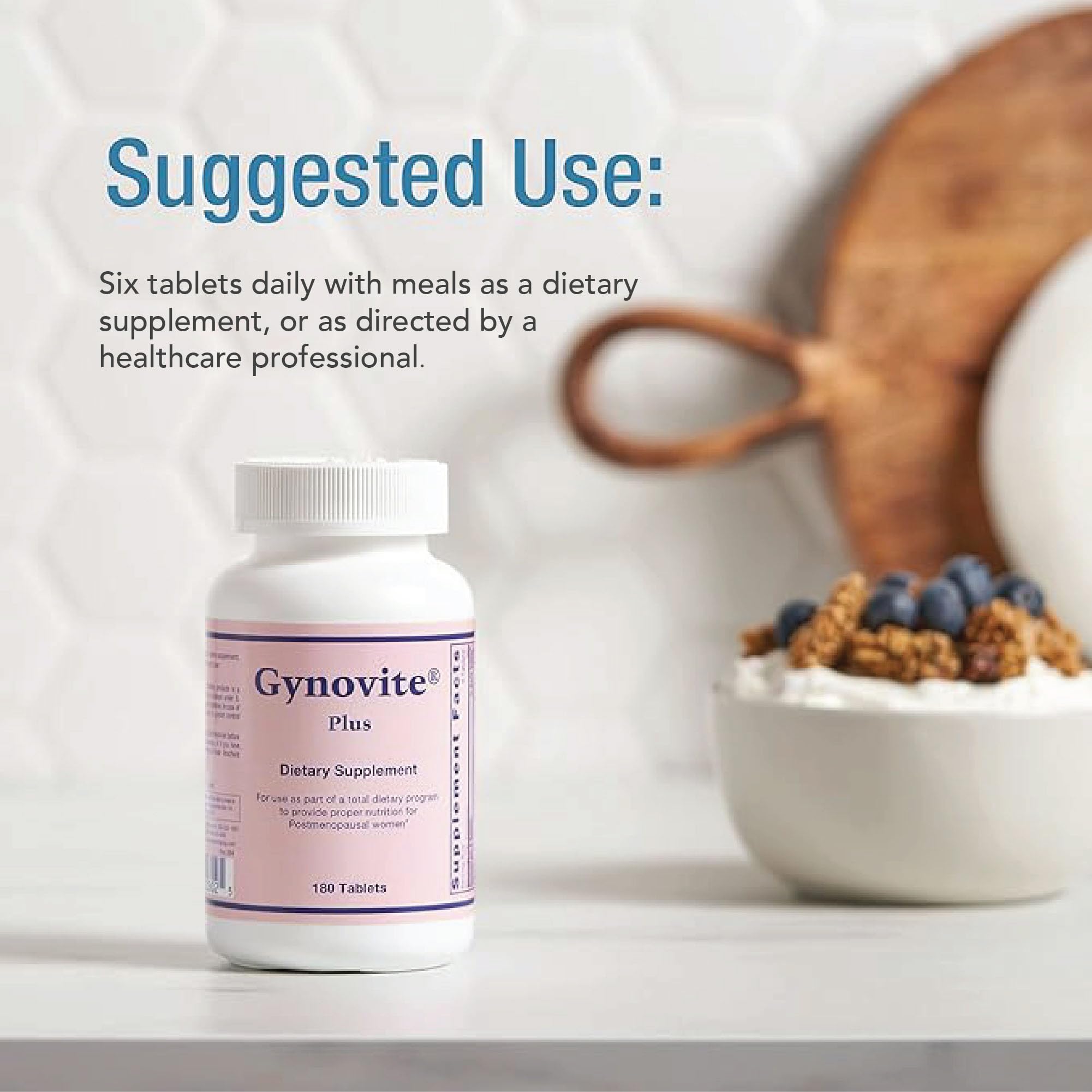 Optimox Gynovite - Menopause Supplements for Women, Post Menopause Support Vitamins for Hot Flash, Night Sweats, Women's Menopausal Comfort - 180 Tablets