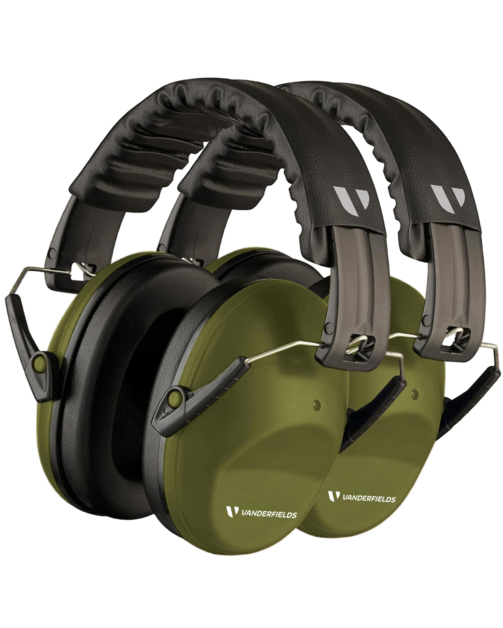 Vanderfields Premium Ear Defenders - Hearing Protection Earmuffs - Broad Spectrum Sound Reduction 33.2dB at 2K Hz Noise Cancelling - Headset Noise Cancellation Adults and Teens - Army Green