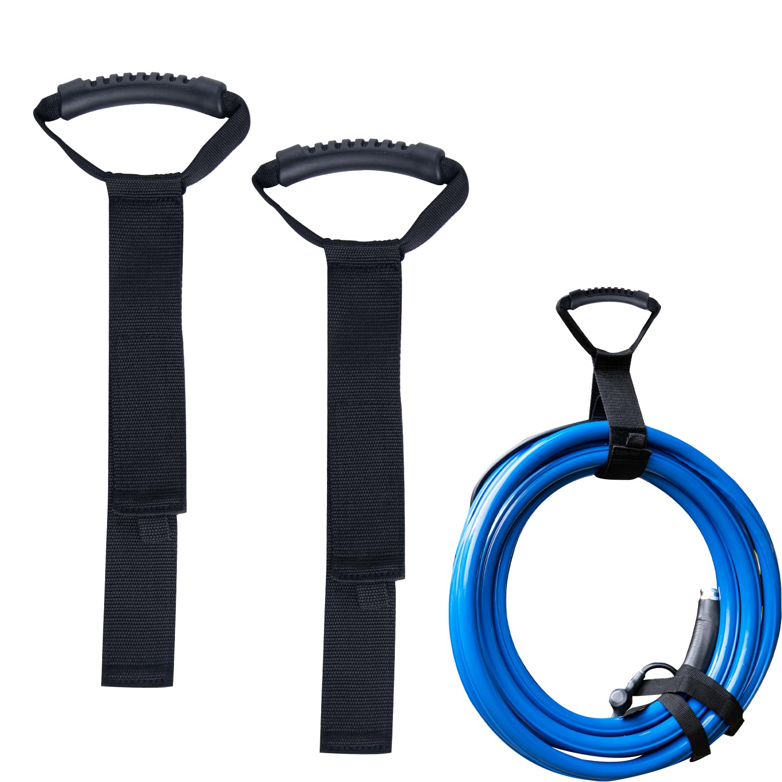 Photo 1 of Yogayet 2Pcs Storage Straps Heavy Duty Storage Straps Organizer Nylon Hook and Loop Straps Reusable Extension Cord Holder Cable Ties for Carrying Strap Garden Hose Storage Garage Wall Organization