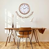 HomeZone 40cm Outdoor Garden Wall Clock 3-in-1 Thermometer & Hygrometer view 6