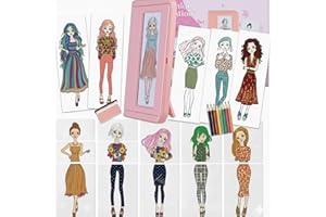 LISUNQUE Pink Fashion Design Drawing Kit for Girls, 15 Double-Sided Rubbing Plates with Crayons, Colored Pencils, Paper & Display Frame, DIY Arts and Crafts Sensory Activity, Creative Gift for Kids Ages 3+