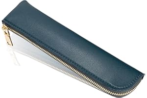 Sluxa Leather pencil case, Thin soft pen bag, Small pencil case for adults,Senior leather Minimal pencil pouch with zipper.…