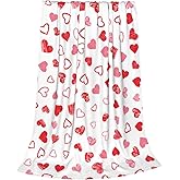 Valentine's Day Love Heart Throw Blanket, Lightweight Ultra Soft Flannel Blanket for Girlfriend Sweetheart, Pink Red Warm Cosy Fuzzy Throw Blanket for Sofa and Bed 50" x 60" - Be Mine Love