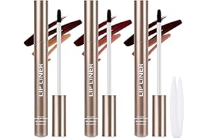 Jutqut 3 Colors Peel Off Lip Liner set, Long Lasting Waterproof Lip Stain Peel Off, Transfer-Proof & Smudge-Proof, Matte Natu