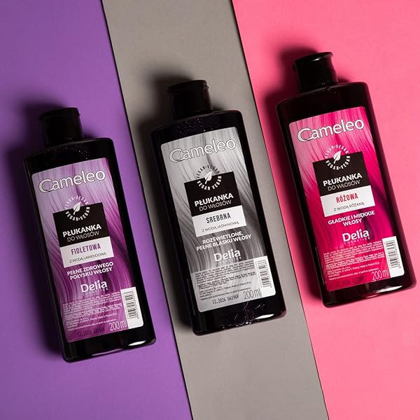CAMELEO – PINK HAIR TONER WITH ROSE WATER, NO YELLOW SHADES, TONES, SEMI PERMANENT HAIR DYE – BLONDE, GREY HAIR – COLOUR & CARE – PARABEN FREE | 200ML