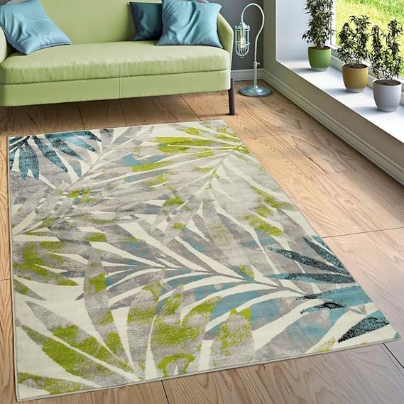 Paco Home Designer Teppich Wohnzimmer Ausgefallen Farbkombination Jungle Design Mehrfarbig, Grösse:160x220 cm
