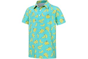 Cuddomper Boys Polo Shirts Hawaiian Golf Clothes Fashion Short Sleeve Kids Cool School Uniform 5-14T