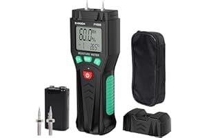 DIERLIGHT IVRICH FY886 Wood Moisture Meter with Large LCD Backlight Display, Wood Moisture Meter for Walls, wood, cement,concrete, lime, tile