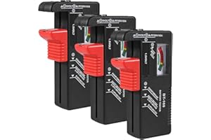 3Pcs Battery Tester Checker, Universal Battery Checker for AA AAA C D 9V 1.5V Button Cell Household Batteries Smal Electrical