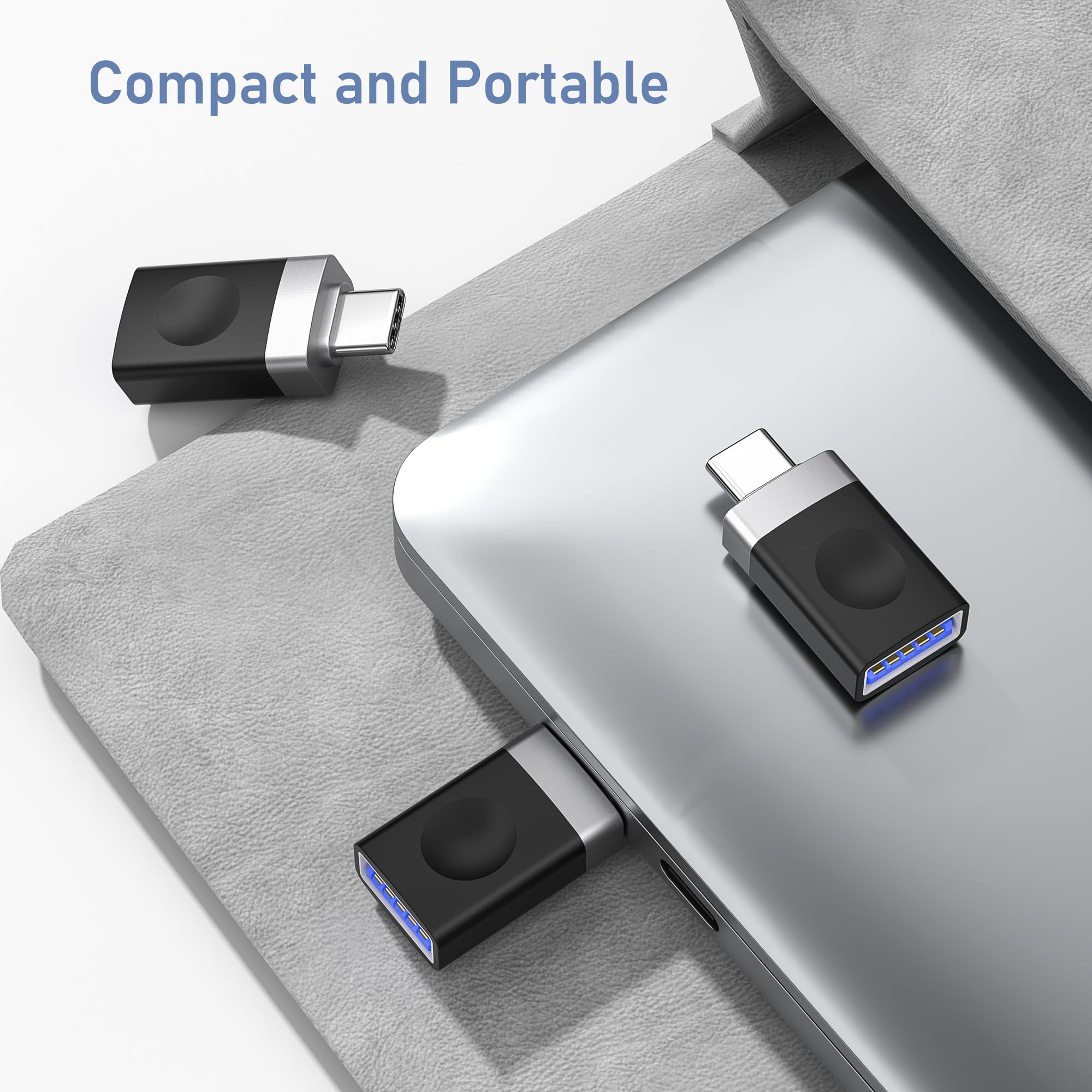 Basesailor USB C to USB Adapter 3Pack,Type C Male to USBA 3.0 Female Connector,Thunderbolt 4 OTG Converter for iPhone 16 16e 15 Max,Mac Pro,iPad 10 Air 5 Mini Gen,Surface Go,Galaxy S25 S24,Tab S10,17