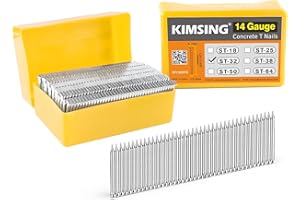 KIMSING 14 Gauge 1-1/4" (32mm) Concrete Nails 800PCS/Box T Nails for Truss Building, Construction Framing and Concrete Nailing