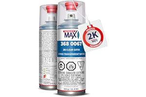 SPRAY MAX SprayMax 2K Semi Matte Clear Coat | 2K Automotive Satin Clear Coat Spray Paint for Cars, Motorcycles & Metal Surfaces | Durable Flat Finish, Chemical & Weather Resistant | Professional Grade 11.4 oz
