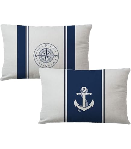 Amazon.com: NAVIBULE Navy Anchor Throw Pillow Covers Nautical