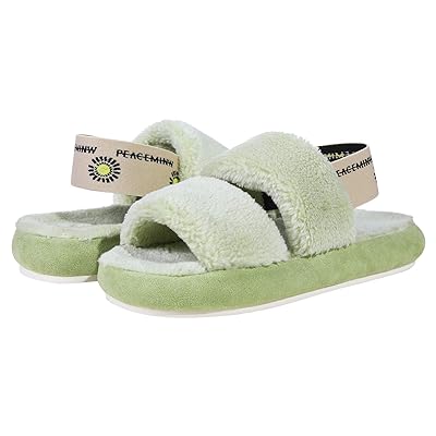 fuzzy sandals with strap