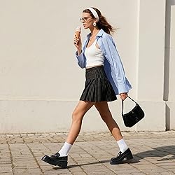 Women Loafers Platform Chunky Heel Slip On Lug Sole