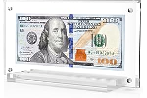 PONNOR Dollar Bill Frame, Acrylic Currency Display Holder Money Frame for Collectors Ticket Protector Photos Display Case, 7.8 * 4.1inch