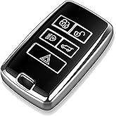 Tukellen for Land Rover Key Fob Cover Soft TPU Full Protection Key Shell Key Case Compatible with 2018-2026 Land Rover Range Rover Evoque Vogue Discovery 5 Sport Jaguar E I-PACE (Silver)