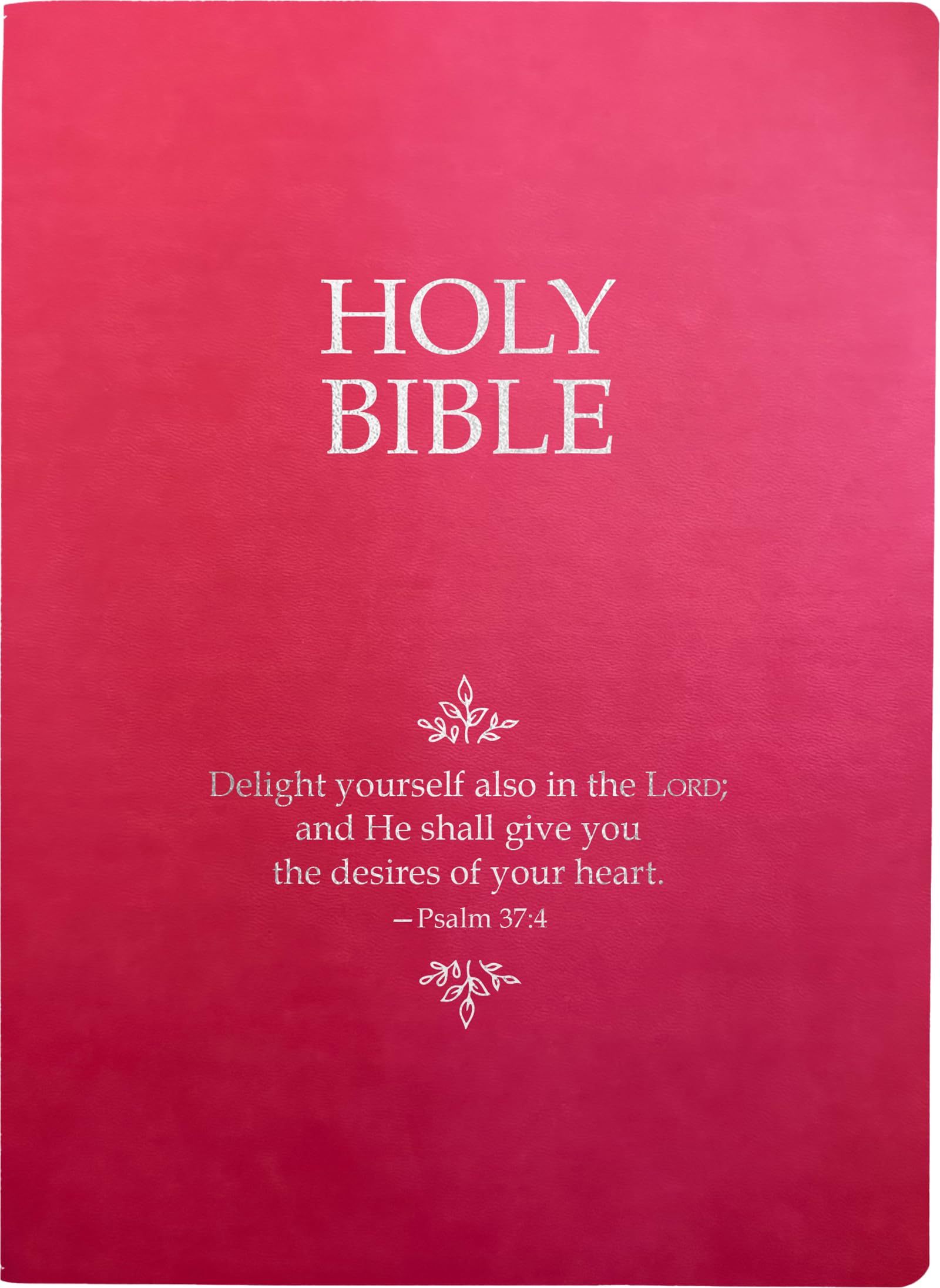 KJVER Holy Bible, Delight Yourself In The Lord Life Verse Edition, Large Print, Berry Ultrasoft: (King James Version Easy Read, Red Letter, Pink, Psalm 37:4) Image