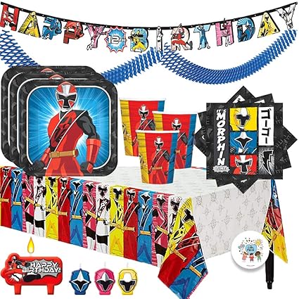 Power Rangers Ninja Steel Plastic Table Cover Birthday Party