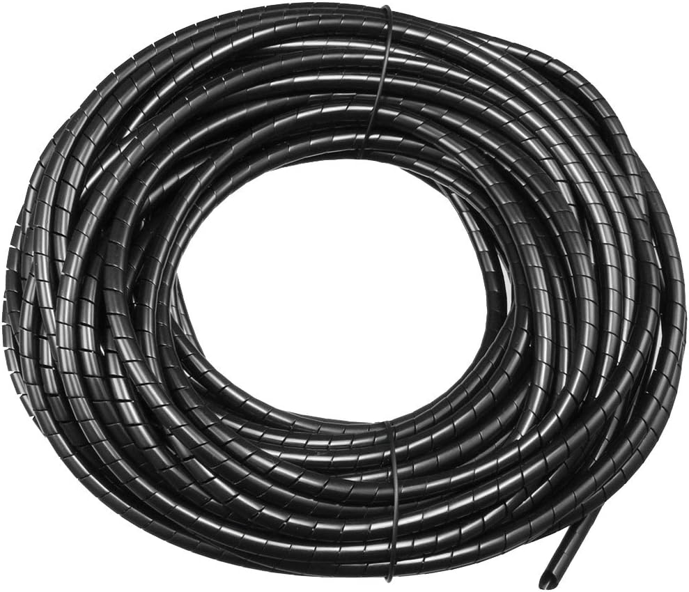 uxcell Spiral Wire Wrap Cable Wrap Cord 1/4inch x 14m