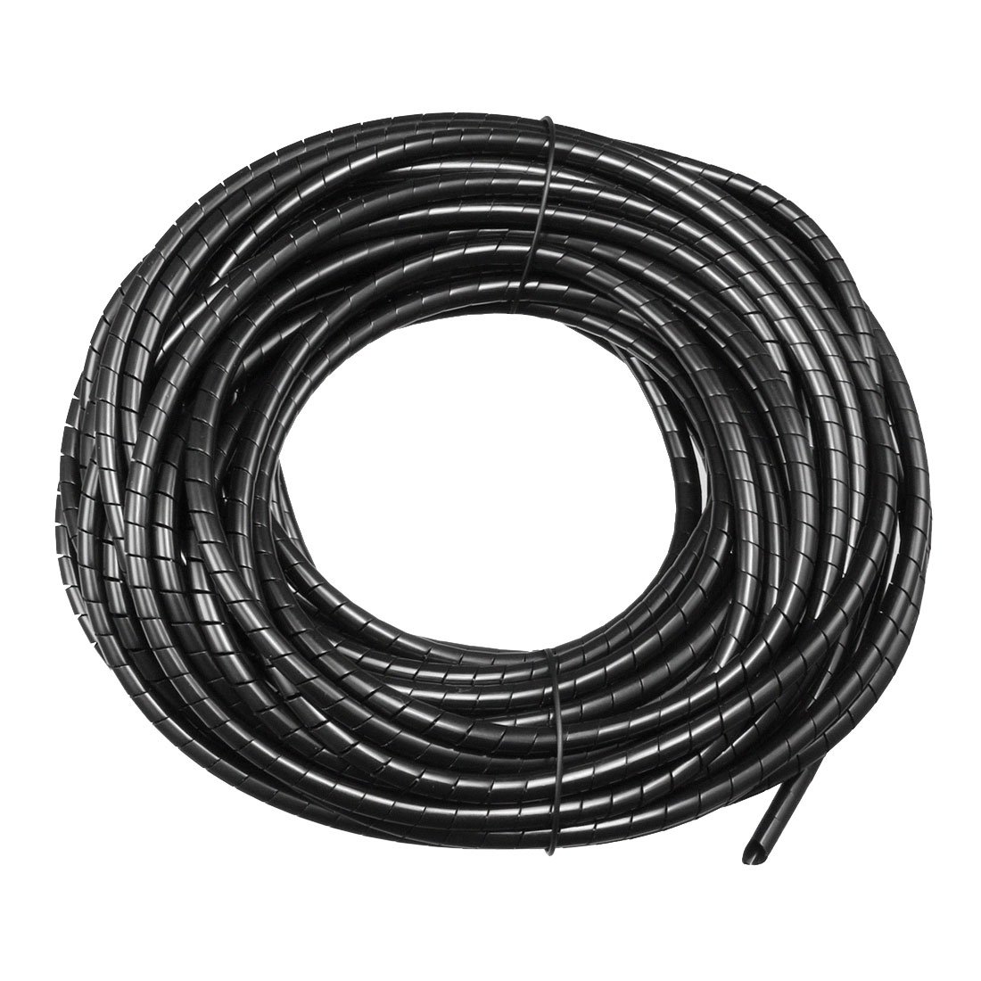 Sourcingmap Spiral Wire Wrap Cable Wrap Cord 4mm x 14m Black PE Polyethylene Tubing for Computer Cable
